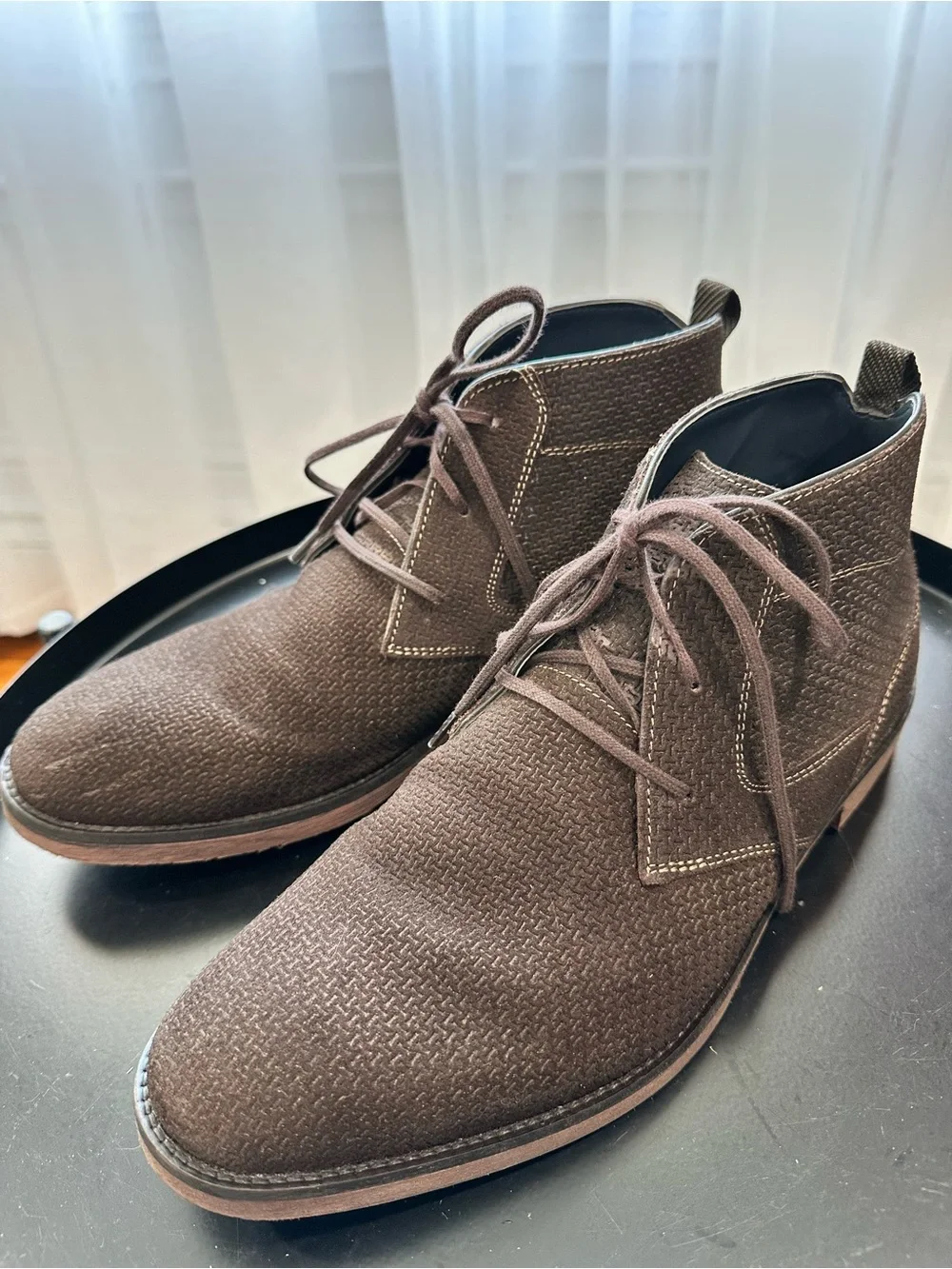 Stacy Adams Textured Dark Brown Chukka Boots